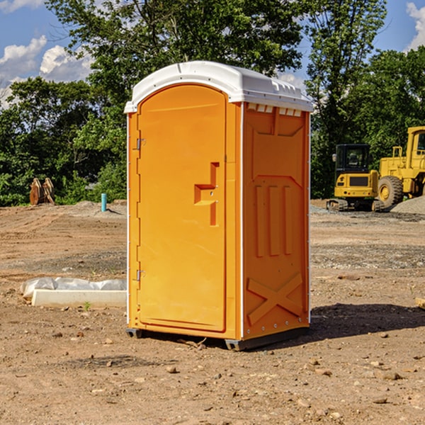 how often are the porta potties cleaned and serviced during a rental period in Blue Jay California